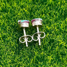 Load image into Gallery viewer, Earrings, Sterling Silver, Opal, Native American, Rowena Laweka
