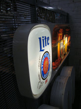Load image into Gallery viewer, 1978 Miller Lite Pilsner Beer Large Double Light Bar Wall Mount Electric Beer Sign
