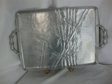 Load image into Gallery viewer, Vintage Everlast Aluminum Bali Bamboo Rectangle Serving Tray with Handles
