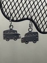 Load image into Gallery viewer, Earrings, Sterling Silver School Bus Dangles
