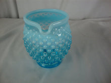 Load image into Gallery viewer, Vintage Fenton Aqua Blue Opalescent CC-369 Hobnail Small Pitcher
