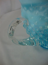 Load image into Gallery viewer, Vintage Fenton Aqua Blue Opalescent CC-369 Hobnail Small Pitcher
