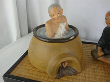 Load image into Gallery viewer, Vintage Hakata Urasaki Two Piece Statue Set with Woven Tray
