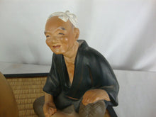 Load image into Gallery viewer, Vintage Hakata Urasaki Two Piece Statue Set with Woven Tray
