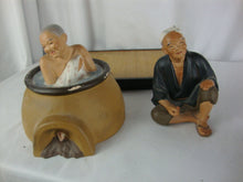 Load image into Gallery viewer, Vintage Hakata Urasaki Two Piece Statue Set with Woven Tray
