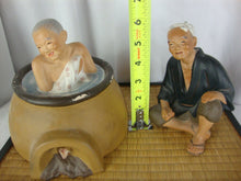 Load image into Gallery viewer, Vintage Hakata Urasaki Two Piece Statue Set with Woven Tray
