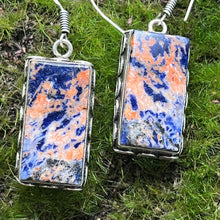 Load image into Gallery viewer, Earrings, Sterling Silver, Sunset Sodalite
