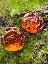 Load image into Gallery viewer, Earrings, Sterling Silver, Baltic Amber Roses, Poland
