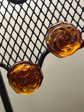 Load image into Gallery viewer, Earrings, Sterling Silver, Baltic Amber Roses, Poland
