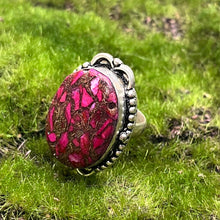 Load image into Gallery viewer, Ring, Sterling Silver, Pink Conglomerate, Size 8
