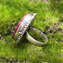 Load image into Gallery viewer, Ring, Sterling Silver, Pink Conglomerate, Size 8
