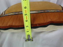 Load image into Gallery viewer, Elk and Deer Hide Pillow Cover with Stitched Indian Motif Border with Pillow Insert
