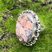 Load image into Gallery viewer, Ring, Sterling Silver, Ocean Jasper Oval, Size 6 3/4
