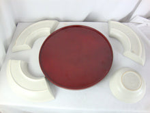 Load image into Gallery viewer, Vintage Pfaltzgraff Yorktowne 4 Piece Appetizer Chip Dip Set on Replacement Lazy Susan
