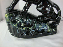 Load image into Gallery viewer, MCM Black Ceramic Panther TV Figural Lamp
