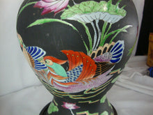 Load image into Gallery viewer, Vintage King's Fine China Large Porcelain Ginger Jar with Lid and Dark Wood Base
