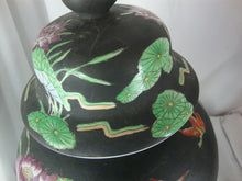 Load image into Gallery viewer, Vintage King's Fine China Large Porcelain Ginger Jar with Lid and Dark Wood Base
