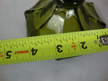 Load image into Gallery viewer, Vintage Fostoria Glass Coin Dot Olive Green Glass Footed Dish with Lid
