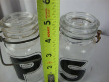 Load image into Gallery viewer, Vintage Wheaton Glass Country Salt &amp; Pepper Shakers with Metal Lids Wire Bale Top Set
