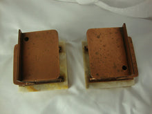 Load image into Gallery viewer, Vintage C Jere Signed Metal Student Desk on Onyx Base Bookend Pair

