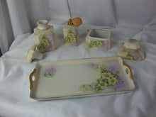 Load image into Gallery viewer, Vintage Andrea by Sadek Porcelain Floral Dresser Bottle Set with Tray
