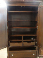 Load image into Gallery viewer, Vintage Dark Wood Two Door Large Storage Pantry Wardrobe Cabinet
