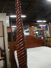Load image into Gallery viewer, Vintage Spiral Four Poster Queen Full Bed Frame with Headboard Footboard
