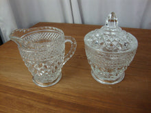 Load image into Gallery viewer, Vintage Anchor Hocking Wexford Glass Creamer and Sugar Set with Sugar Lid
