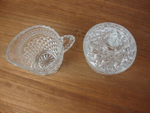 Load image into Gallery viewer, Vintage Anchor Hocking Wexford Glass Creamer and Sugar Set with Sugar Lid
