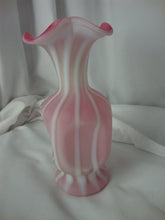 Load image into Gallery viewer, 1953 Fenton Cranberry Satin Rib Optic Pinched Vase
