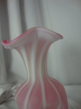 Load image into Gallery viewer, 1953 Fenton Cranberry Satin Rib Optic Pinched Vase
