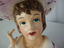 Load image into Gallery viewer, Vintage Lefton 1343A Ceramic Purple Flower Ladies Head Vase
