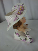 Load image into Gallery viewer, Vintage Lefton 1343A Ceramic Purple Flower Ladies Head Vase
