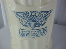 Load image into Gallery viewer, Vintage Unmarked Sugar with Eagle Cream Ceramic Kitchen Canister with Red Lid
