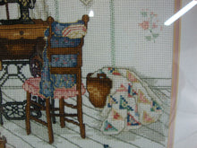 Load image into Gallery viewer, Vintage Cross Stitch Sewing Room Framed Wall Art
