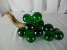Load image into Gallery viewer, MCM Retro Lucite Green Grapes Bunch with Rustic Wood Stem
