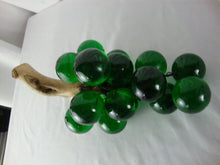 Load image into Gallery viewer, MCM Retro Lucite Green Grapes Bunch with Rustic Wood Stem
