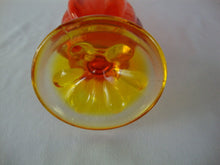 Load image into Gallery viewer, Vintage Viking Glass Amberina Six Petal Persimmon Glass Swung Bud Vase
