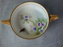 Load image into Gallery viewer, Vintage Nippon Handpainted Butterfly Flowers Handled Small Bowl
