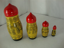 Load image into Gallery viewer, Vintage Handpainted Russian Matryoshka Classic Santa 4 Piece Nesting Doll Set
