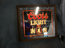 Load image into Gallery viewer, 1984 Coors Light Beer Mirror Lighted Beer Bar Electric Wall Sign
