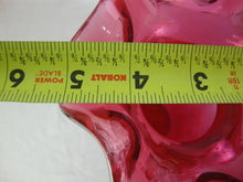 Load image into Gallery viewer, Vintage Fenton Cranberry Glass Handpainted Girl on Bike Scene Numbered Vase
