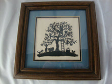 Load image into Gallery viewer, Vintage Scherenschnitte Sue Schultz Scissor Cuttings Apple Tree Picking Day Framed Artwork
