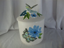 Load image into Gallery viewer, Vintage Ceramic Butterfly Flower Motif Cookie Jar Canister with Lid
