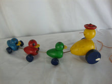 Load image into Gallery viewer, Vintage Fisher Price Mama Duck with Three Babies Pull Toy
