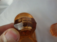 Load image into Gallery viewer, Vintage Vaseline Pink Glass Salt Pepper Shakers with Glass Caddy Holder
