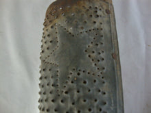 Load image into Gallery viewer, Vintage Primitive Punched Metal Star Motif with Rustic Wood Back Grater

