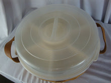 Load image into Gallery viewer, Vintage Peterboro USA Round Handled Basket with Plastic Divided Snack Tray with Dome Lid
