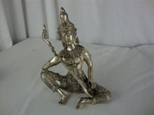Load image into Gallery viewer, Vintage Metal Silver Tone Thai Bali Sitting Musician Figurine
