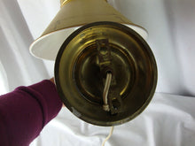 Load image into Gallery viewer, MCM Tole Gold Brass Metal Clip On Shade One Bulb Electric Wall Lamp Sconce
